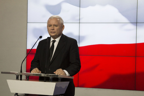 Jarosław Kaczyński, the leader of the Law and Justice Party (PiS), announcing that Poland will dissolve the Disciplinary Chamber of the Supreme Court, August 7.