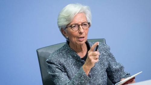 European Central Bank President Christine Lagarde announcing the bank’s emergency program last Wednesday.