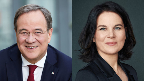 Armin Laschet, the CDU-CSU’s chancellor candidate, and Annalena Baerbock, the Greens’ chancellor candidate.