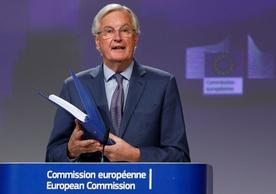 Michel Barnier, the EU’s chief negotiator for the future relationship with the UK, speaking after the conclusion of the second round of negotiations on April 24.