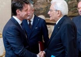 Italy, June 1: President Sergio Mattarella congratulates Prime Minister Giuseppe Conte.