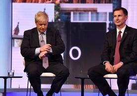 Johnson and Hunt at Tuesday's BBC debate.