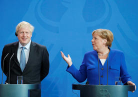 Prime Minister Boris Johnson and Chancellor Angela Merkel after their meeting in Berlin last Wednesday.