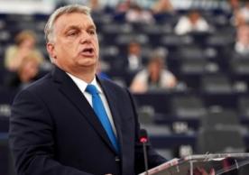 Hungarian Prime Minister Viktor Orbán speaking to the European Parliament last Tuesday.