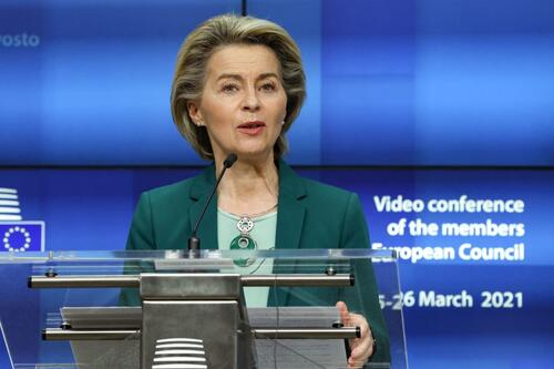 European Commission President Ursula von der Leyen addressing the press after last Thursday’s European Council meeting.